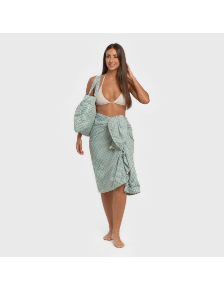 Pack Toalla Pareo + Bolso Walia agua marina