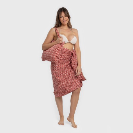 Pack Toalla Pareo + Bolso Eloina marsala