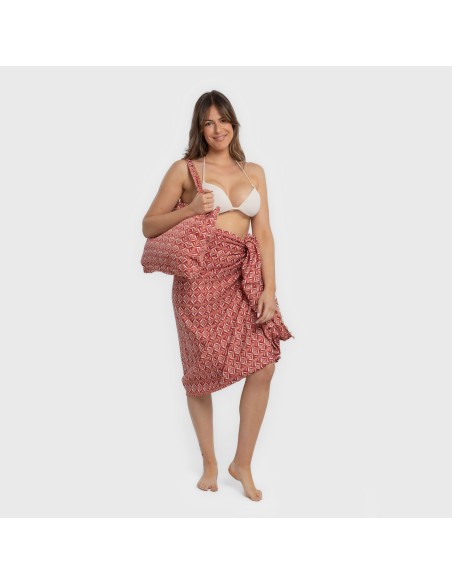 Pack Toalla Pareo + Bolso Eloina marsala