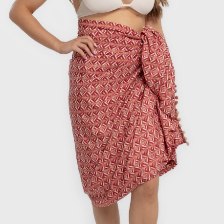 Pack Toalla Pareo + Bolso Eloina marsala