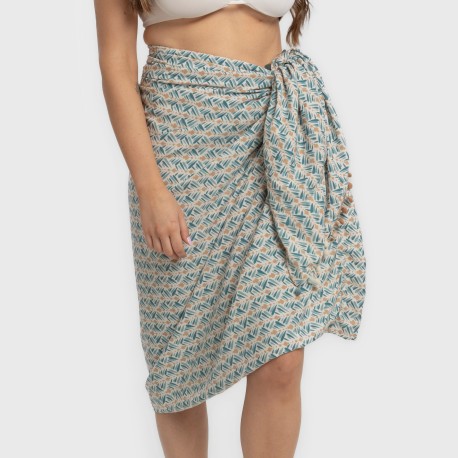 Pack Toalla Pareo + Bolso Eloina agua marina