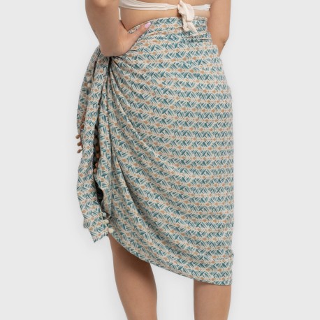 Pack Toalla Pareo + Bolso Eloina agua marina