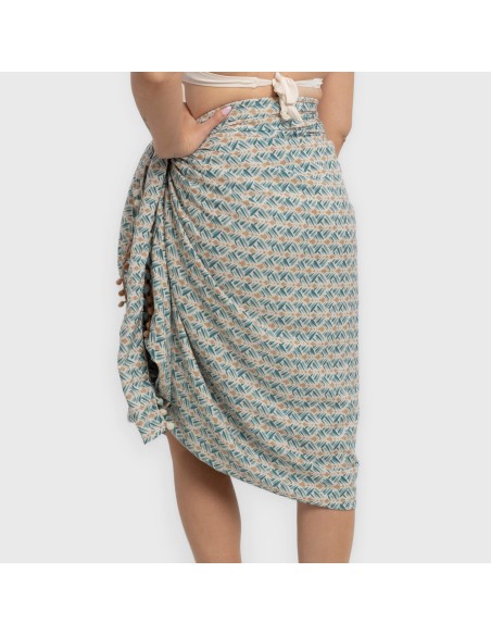 Pack Toalla Pareo + Bolso Eloina agua marina