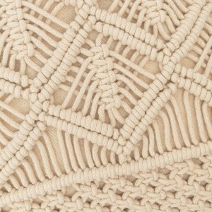 Cojin cuadrante algodón macramé Cleto natural 45x45 - funda + relleno 2