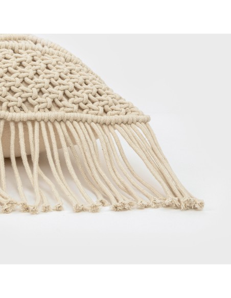 Cojin cuadrante algodón macramé Cleto natural 45x45 - funda + relleno