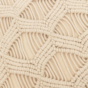 Cojin cuadrante algodón macramé Chini natural 45x45 - funda + relleno 2