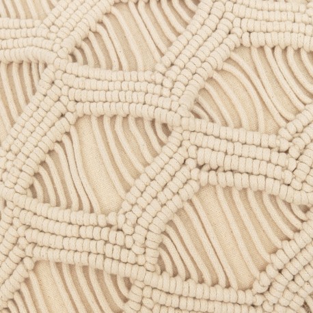 Cojin cuadrante algodón macramé Chini natural 45x45 - funda + relleno