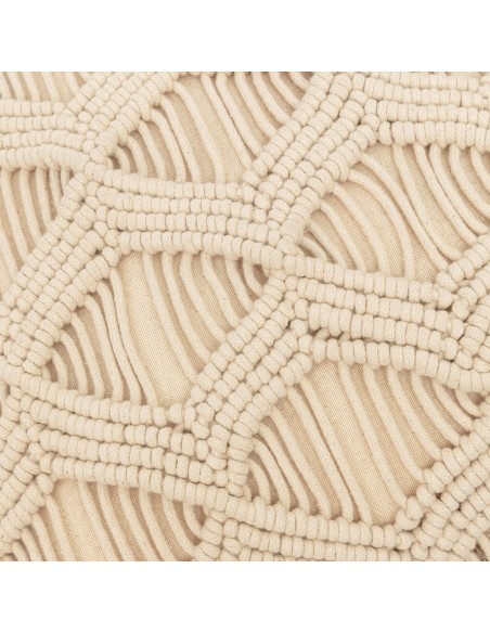 Cojin cuadrante algodón macramé Chini natural 45x45 - funda + relleno