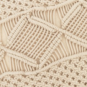Cojin cuadrante algodón macramé Megara natural 45x45 - funda + relleno 2
