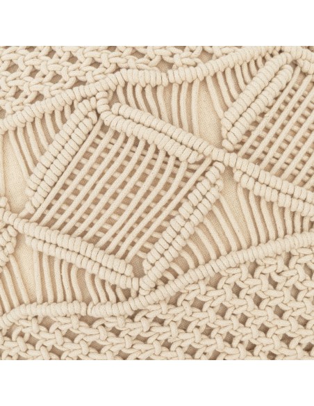 Cojin cuadrante algodón macramé Megara natural 45x45 - funda + relleno