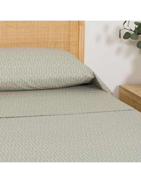 Juego de sábanas algodón percal Yolanda verde