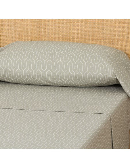 Juego de sábanas algodón percal Yolanda verde