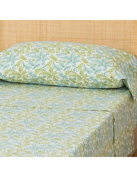 Juego de sábanas algodón percal Zafra verde