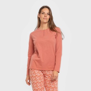 Pijama largo algodón Mesalia marsala