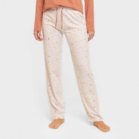 Pijama largo algodón Condy ocre - caldera