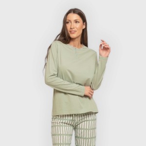 Pijama largo algodón Lemonade verde keike