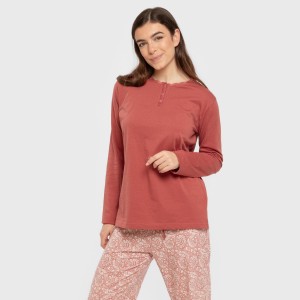 Pijama largo algodón Rastberry rosa