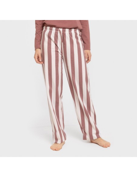 Pijama largo algodón Raya Elvis malva rosa