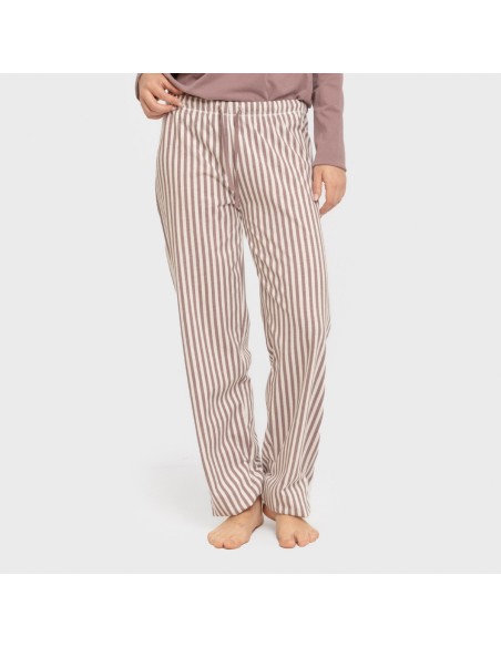 Pijama largo algodón Raya Kodac berenjena seco