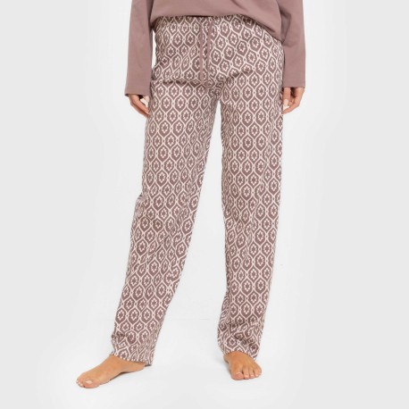 Pijama largo algodón Dimitri berenjena