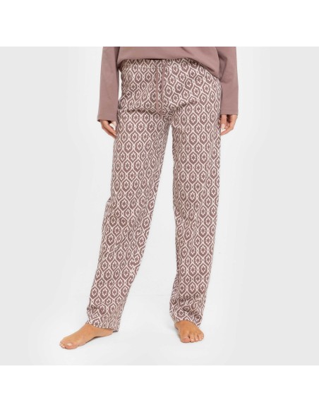 Pijama largo algodón Dimitri berenjena