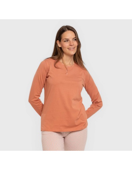 Pijama largo algodón Raya Mozarabe caldera