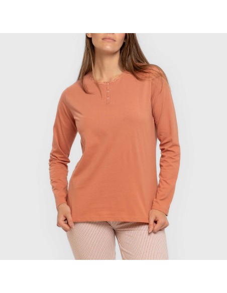 Pijama largo algodón Raya Mozarabe caldera