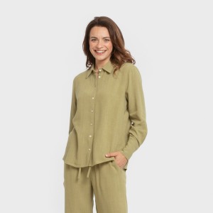 Camisa lino mujer lisa