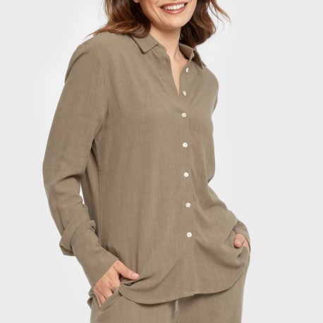 Camisa lino mujer lisa