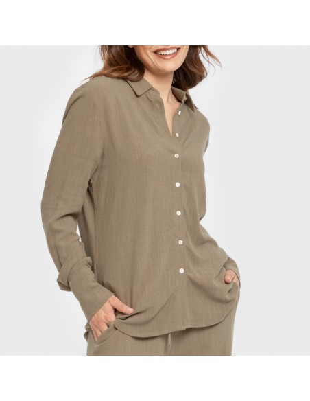 Camisa lino mujer lisa