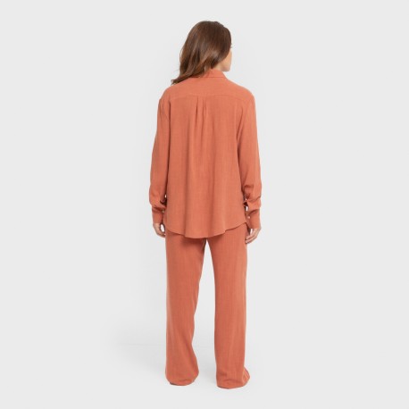 Camisa lino mujer lisa