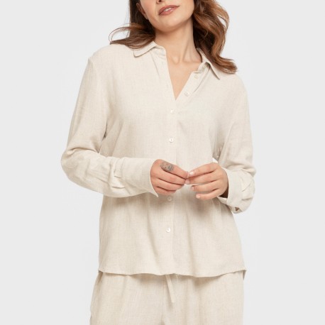 Camisa lino mujer lisa