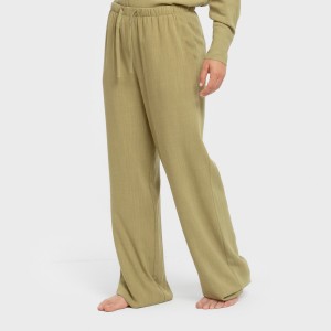 Pantalón largo lino mujer liso