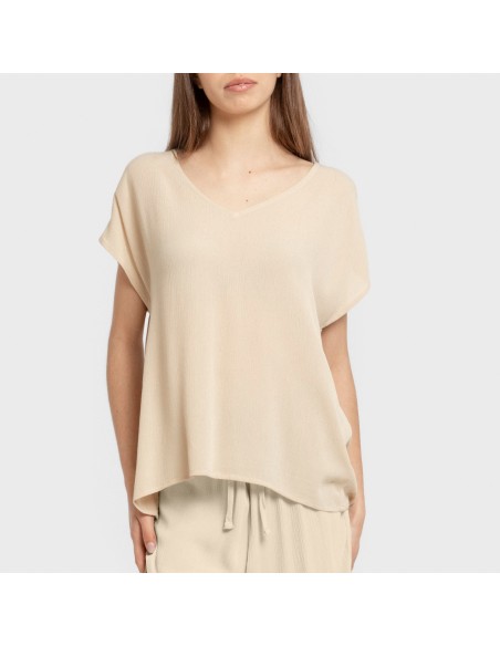 Camiseta manga fluida viscosa bambula lisa