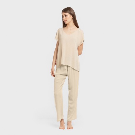 Camiseta manga fluida viscosa bambula lisa