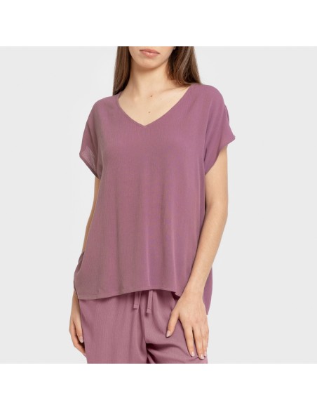 Camiseta manga fluida viscosa bambula lisa