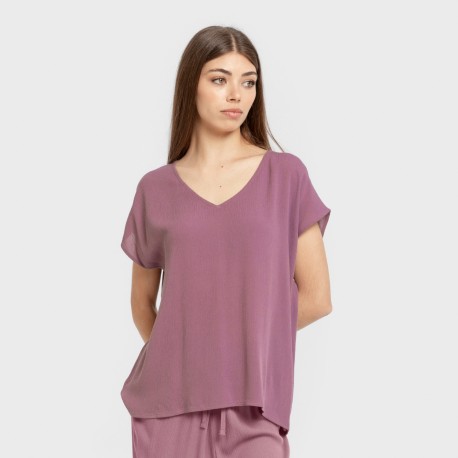 Camiseta manga fluida viscosa bambula lisa