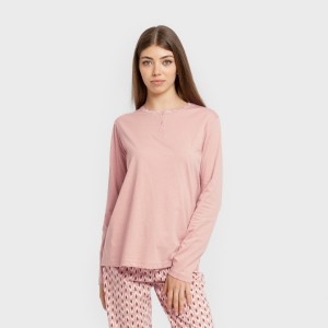 Pijama largo algodón Tana rosa keike