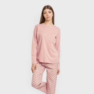 Pijama largo algodón Tana rosa keike 2