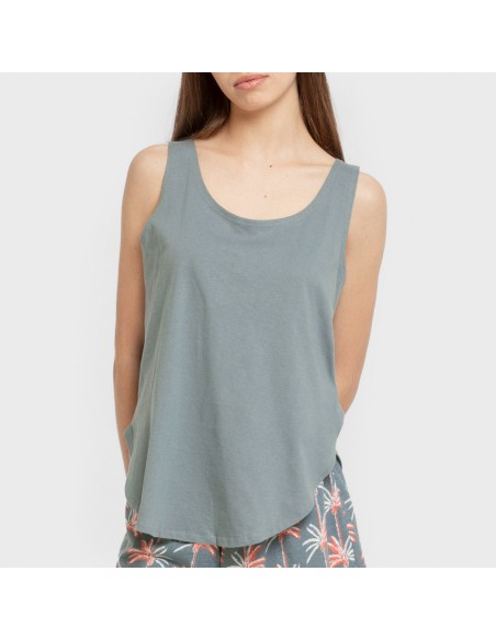 Pijama corto algodón Creta verde francés