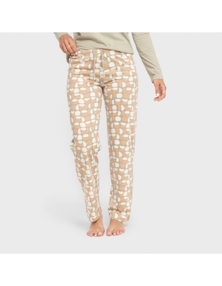 Pijama largo algodón Tebas verde cacería