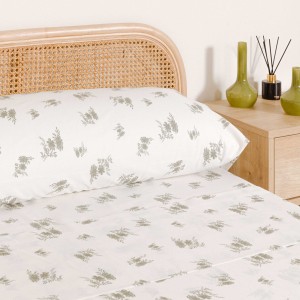 Juego de sábanas algodón percal Petri verde seco