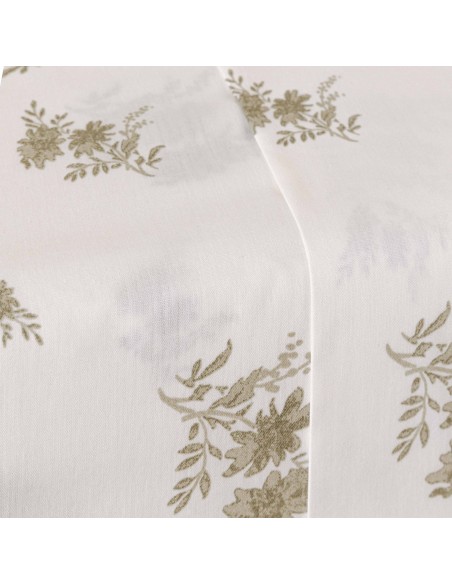 Juego de sábanas algodón percal Petri verde seco