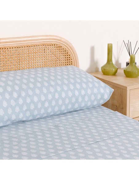 Juego de sábanas algodón percal Soma agua marina