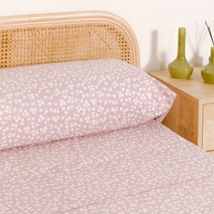 Juego de sábanas algodón percal Oniris malva