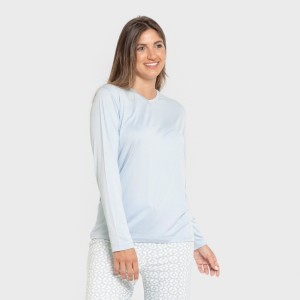 Pijama largo mujer soft Clau celeste