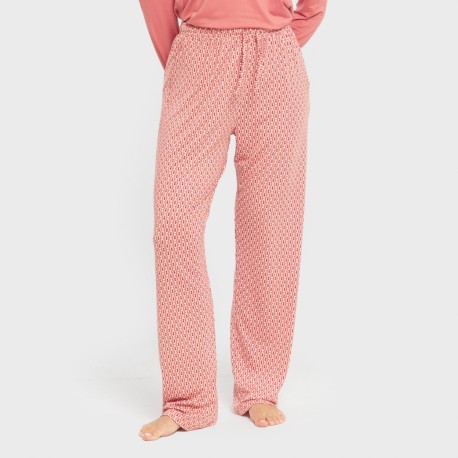 Pijama largo mujer soft Leonor marsala