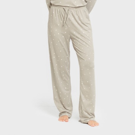 Pijama largo mujer soft Ambarina verde cacería