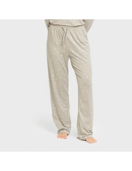 Pijama largo mujer soft Ambarina verde cacería