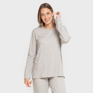 Pijama largo mujer soft Ambarina gris